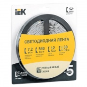 Лента LED 5м  блистер  LSR-3528W-WW120-9,6-IP20-12V IEK