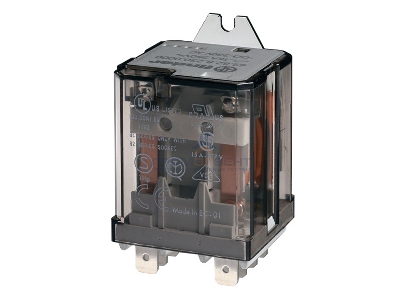 Силовое реле Finder 2 контакта, 16A - AC (50/60Гц) - 230В - AgCdO Faston 250 (6.3x0.8мм)